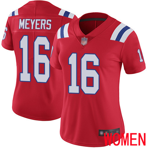 New England Patriots Football #16 Vapor Limited Red Women Jakobi Meyers Alternate NFL Jersey->youth nfl jersey->Youth Jersey